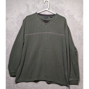 Van Heusen Men's Studio Pullover Knit Sweater SZ XL Olive Green, Black Preowned